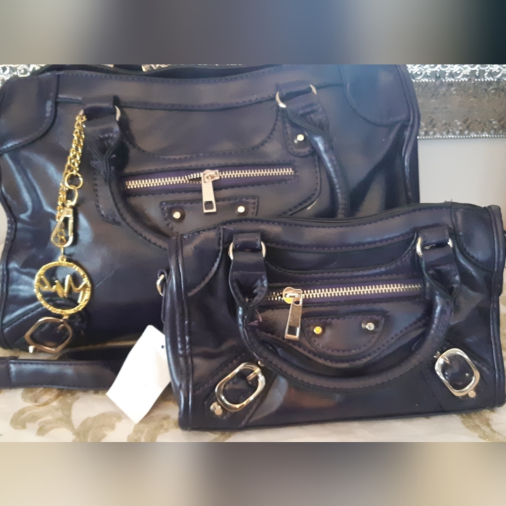 Mommy & Me Mac Toronto Fun Purple Satchel Bag Set